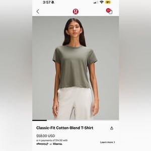 Lululemon Classic-Fit Cotton-Blend T-shirt (set of 3 - green,mauve,pink)